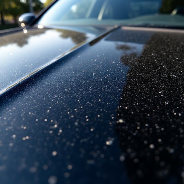 Car paint covered in swirl marks before correction.